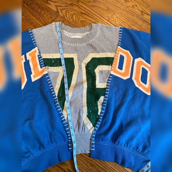NWT Urban Outfitters BDG Patchwork Bulldog Varsity 76 Sweatshirt | Size L - Picture 12 of 12